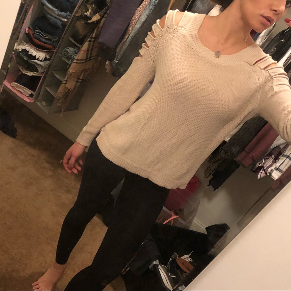 Slit Shoulder Sweater